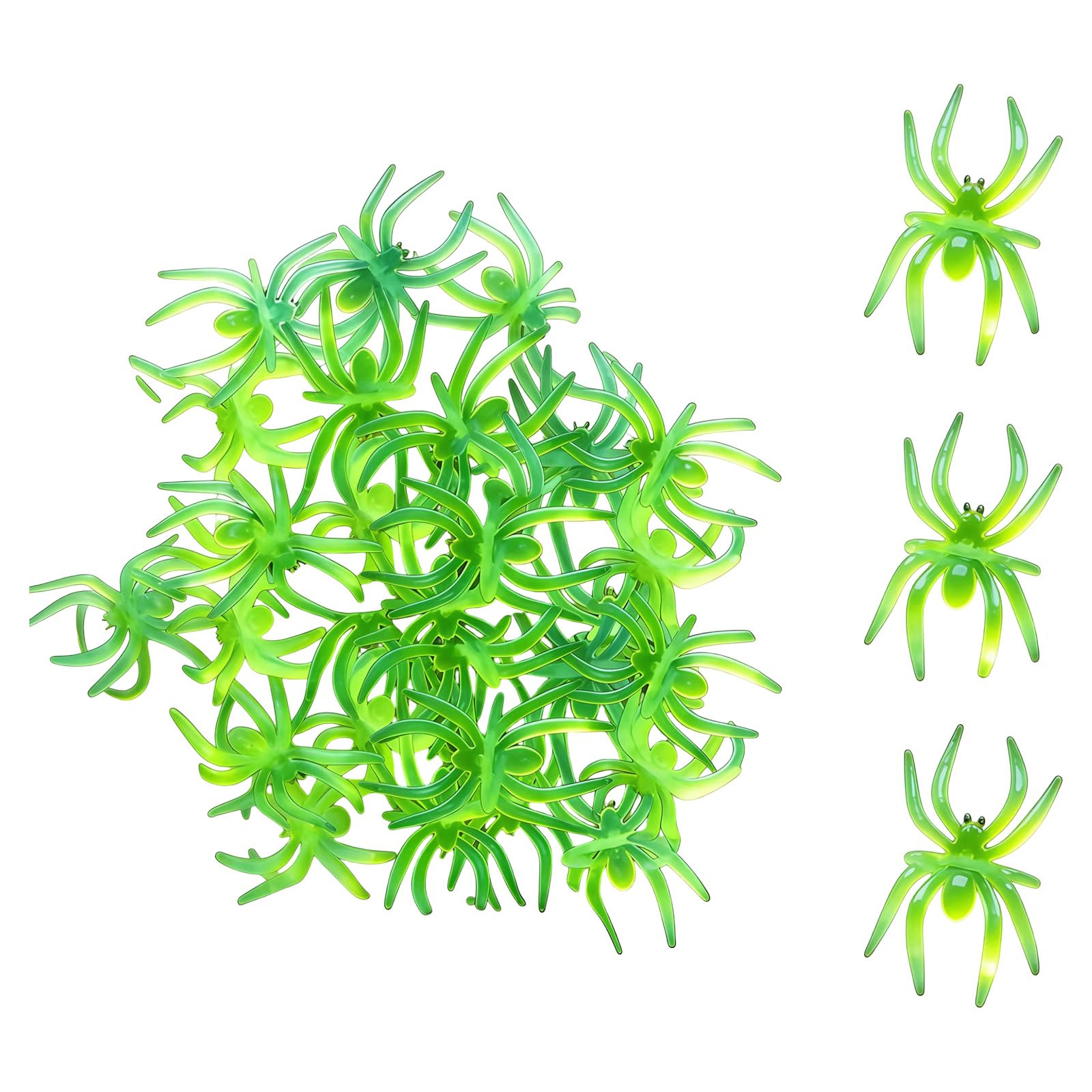 MFUOE 36Pieces Halloween Luminous Spider Rings Funny Glow in The Dark Party Supplies Luminous Costumes Make up Accessories for Adults Spider Toy