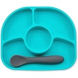 bblüv - Yümi – Ensemble de cuillères et assiette d'aspiration en silicone anti-déversement pour nourrissons et tout-petits (A