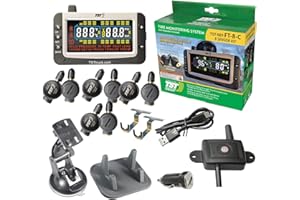 TST TRUCK SYSTEM TECHNOLOGIES TST 507 Series TPMS - RV Tire Pressure Monitoring System with 8 Flow Thru Sensors & Color Display Monitor for Travel Trailers, Campers and Motorhomes (Metal Valve Stems Required for Flow Thru)