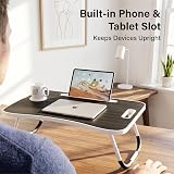 Vivo Technologies Foldable Laptop Table Bed Tray Desk with Cup Holder Black view 6