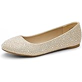 DREAM PAIRS Women's Sole-Shine Rhinestone Ballet Flats Shoes
