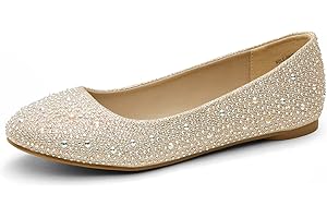 DREAM PAIRS Women's Sole-Shine Rhinestone Ballet Flats Shoes