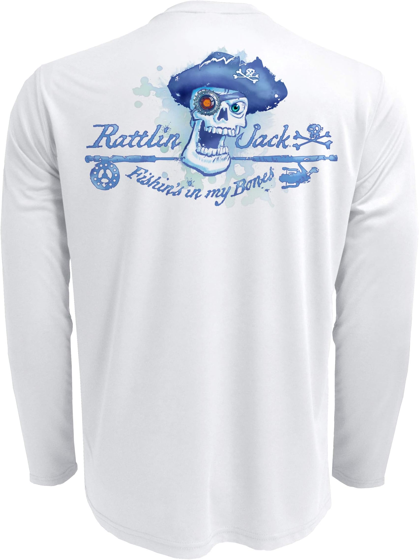 Men's UPF 50+ Fishing Skull Logo Performance Long Sleeve Shirt