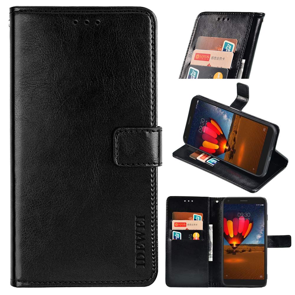 BellaCase Oppo Realme 7 Pro Premium Leather Wallet Case [Card Slots] [Kickstand] [Magnetic Buckle] Flip Folio Cover for Oppo Realme 7 Pro Smartphone(Black)
