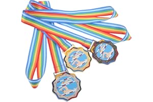 STOBAZA 3pcs Swimming Award Medals for Students – Gold Silver Bronze Metal Medals with Neck Ribbons