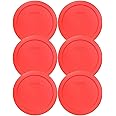 Pyrex 7201-PC 4-Cup Red Plastic Food Storage Lid, Made in USA - 6 Pack