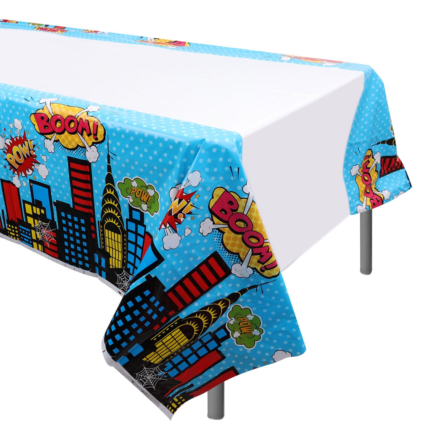 SAVITA 3pcs Spider Birthday Tablecloth, 43x71 Inch Party Dessert Table Cover Cloth Themed Table Decorations Tablewear for Kids Men Women Party Supplies