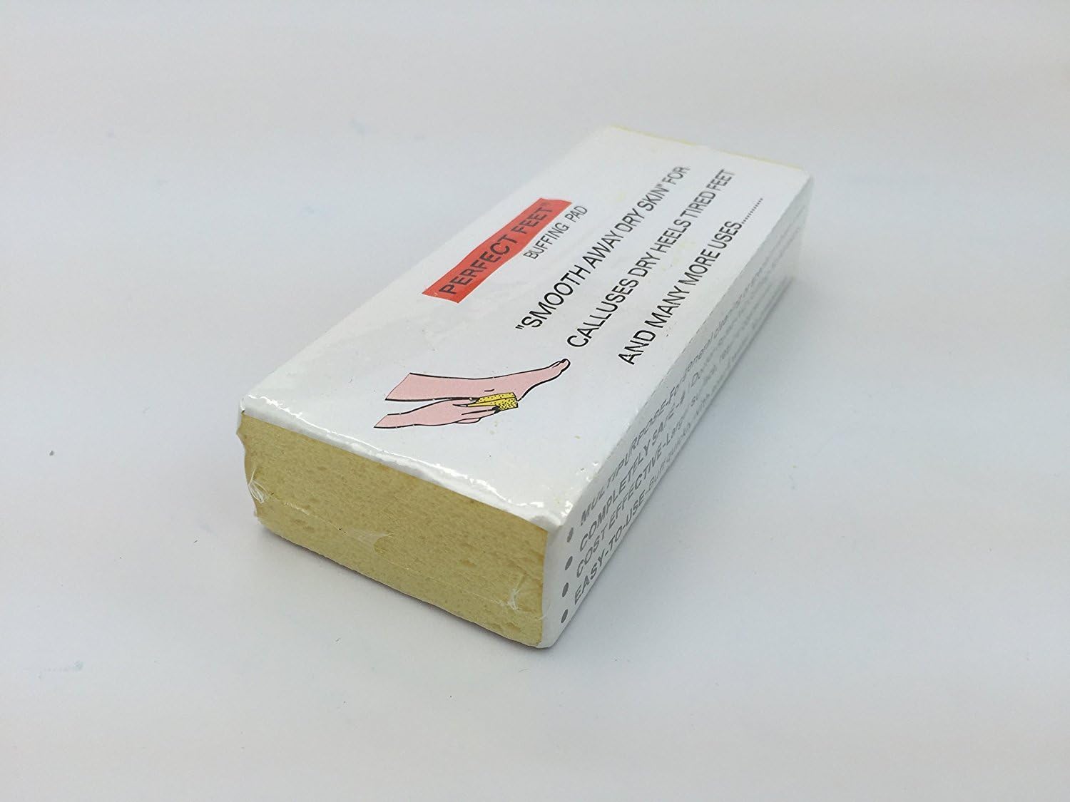 Perfect Feet Pumice Buffing Pad Sponge Scrub Bar Block for Removing Callus & Smoothing Dry Skin