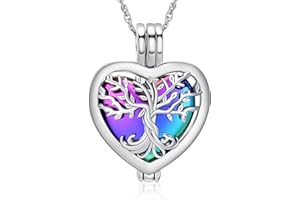 shajwo Heart Cremation Jewelry Tree of Life Urn Ashes Necklace for Women Men Loved One Memorial Human Ash Pendant