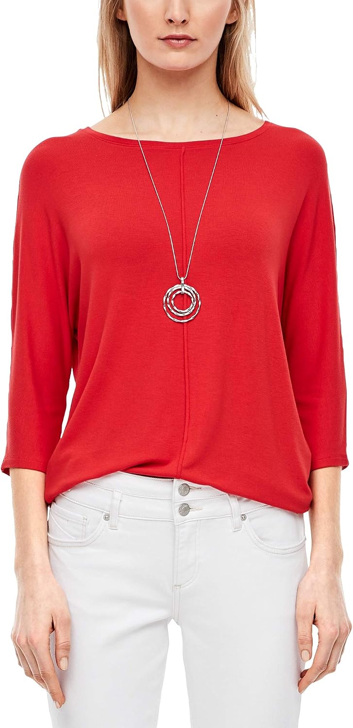S.Oliver Damen T-Shirt Loose Fit – Lässiges Basic Mit überschnittenen Schultern