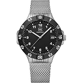 GLOCK Men's Quartz Watch | 43mm case | Wristwatch with Silver Steel Case | Black Dial | Silver Mesh Strap | 10 ATM | GW-15-6-22-A