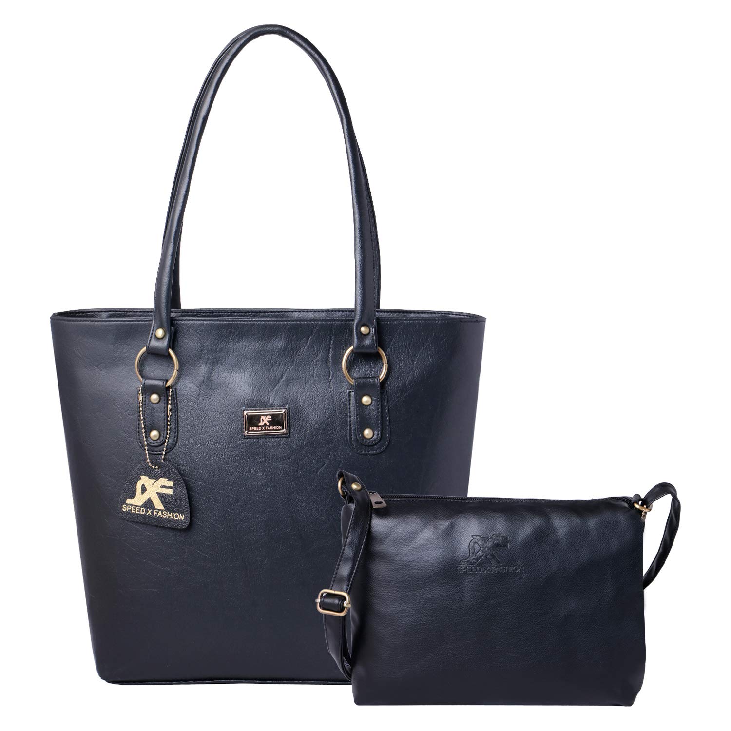 speed x fashion women's handbag and sling bag combo(snkr-rty,black)