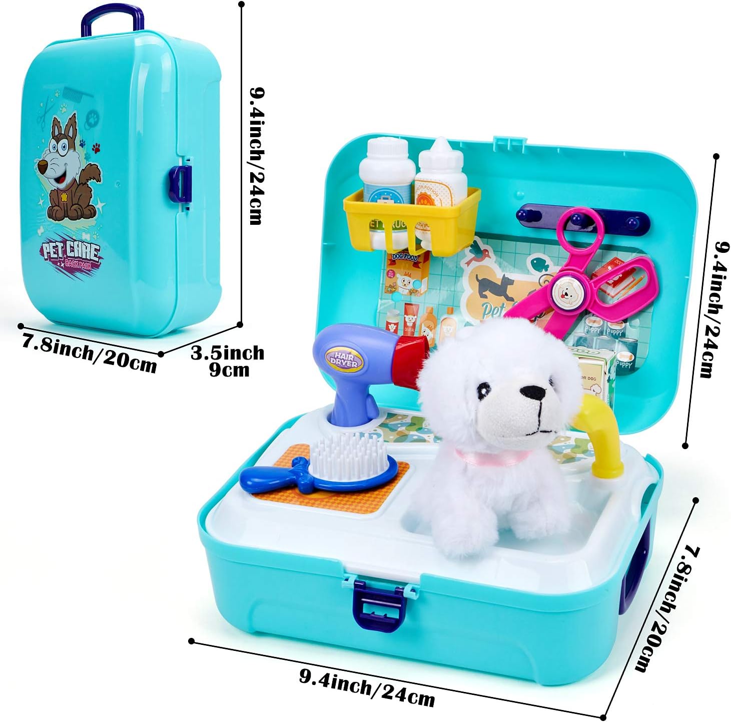 Jeux D Imitation Veterinaire Jouet Enfant Veterinaire Docteur Jeu Dimitation Avec Peluche Chien Jouet Malette Examiner Et A Traiter Jeu Educatif Anniversaire Noel Cadeau Pour Enfant Fille Garcon 4 5 6 7 8