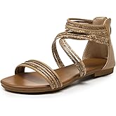 youngshow Women's Sandals Elastic Strappy String Thong Ankle Strap Flip Flops Summer Beach Gladiator Shoes Black