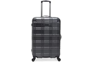 Ben Sherman Nottingham Lightweight Hardside 4-Wheel Spinner Travel Luggage, Charcoal, 24-Inch Checked