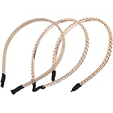 FRCOLOR Gold Chain Headband for Women Thin Metal Alloy Hair Accessory 5.90X4.72In Vintage Style Party Headdress for Weddings Birthdays and Special Occasions