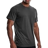 Men's Cooling Workout Shirts Bamboo Viscose Anti Odor Moisture Wicking Athletic Short Sleeve Lightweight Loose Gym Tee