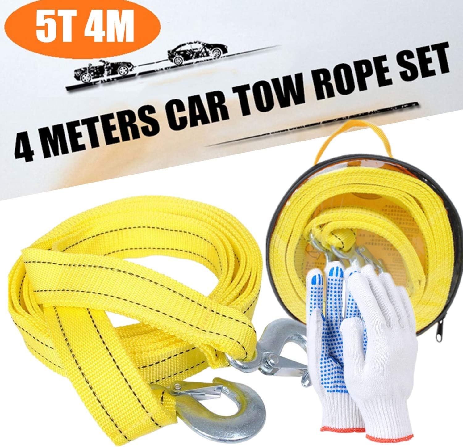 STARPIA Car Tow Rope Heavy Duty Recovery Tow Straps, Towing Belt for