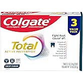 Colgate Total Active Prevention Deep Clean Toothpaste, Anticavity Fluoride Toothpaste, Clinically Proven Fluoride Formula Hel