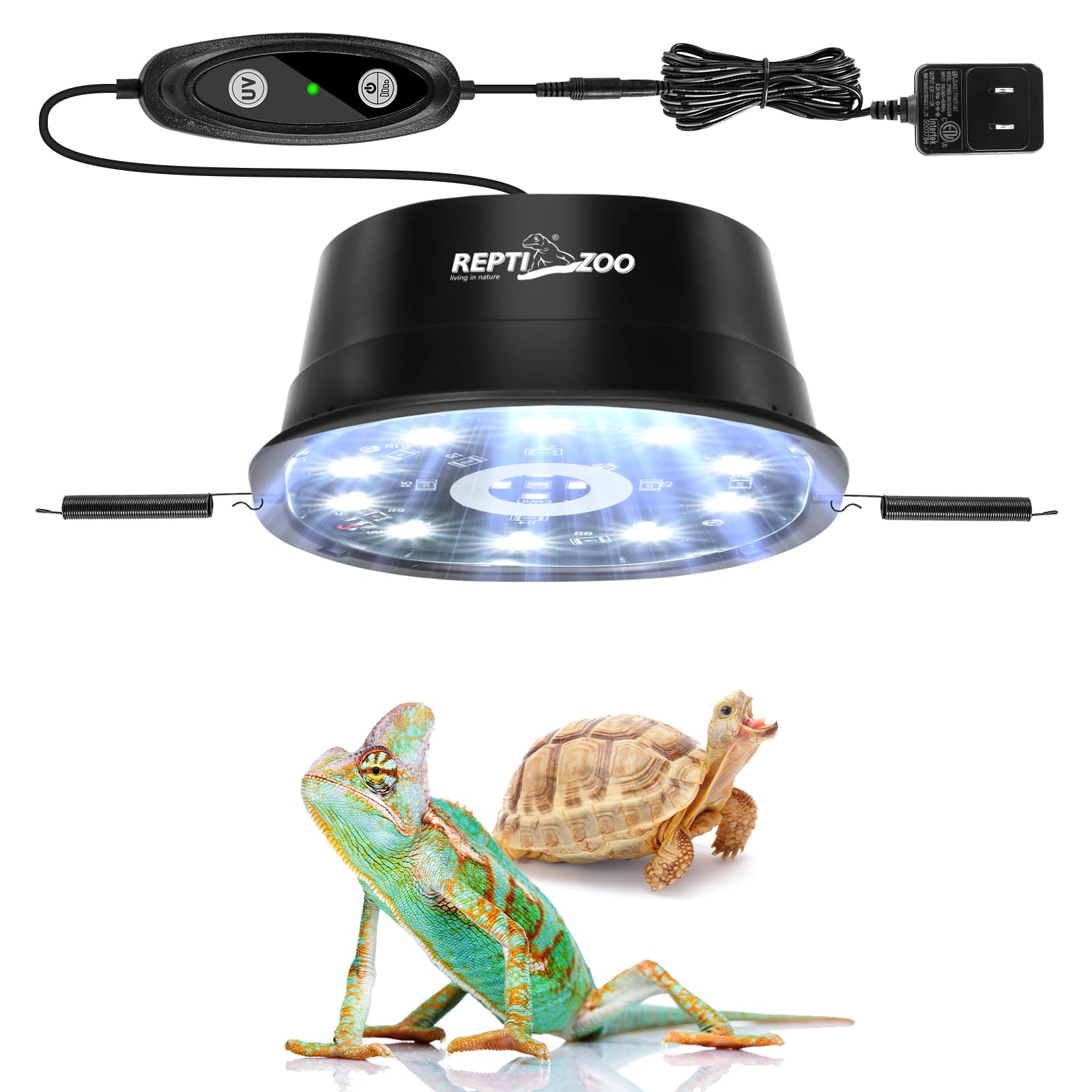 Photo 1 of REPTI ZOO UVB Reptile Light with Dimming, LED UVB Light Bulb Fixture for Bearded Dragon Gecko Lizard Turtle Snake, Adjustable Brightness UVA UVB Lamp for Tropical & Desert Reptile