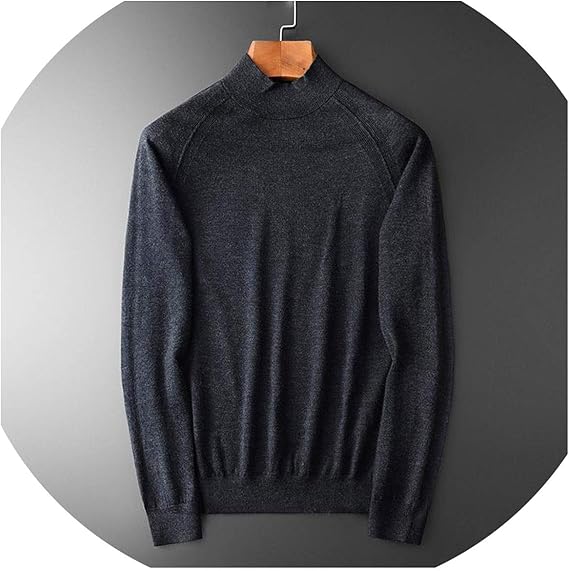 Amazon Co Jp 100 ウールセーター男性高級ハーフタートルネックグレーメンズセーター秋と冬の無地のセーター 服 ファッション小物