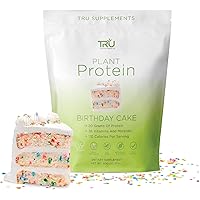 TRU Plant Based Protein Powder, BCAA, EAA, 20g Vegan Protein, 100 Calories, 27 Vitamins, No Artificial Sweeteners 25 Servings
