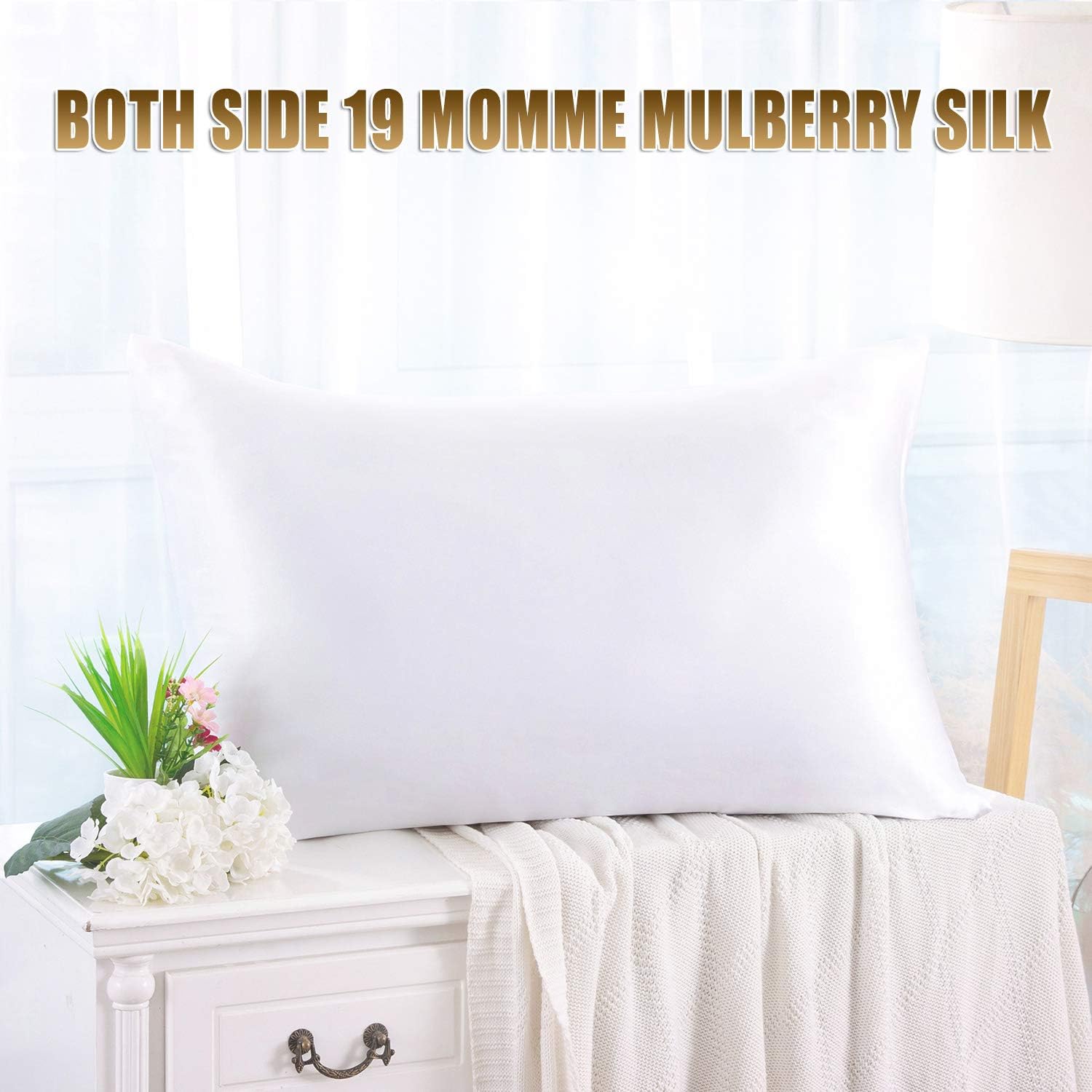 ZIMASILK 100% Mulberry Silk Pillowcase for Hair and Skin Health Both Sides 19 Momme Premium Grade 6A Silk, Soft & Smooth - Image 3