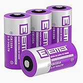 EEMB CR123A 3V Lithium Battery Non-Rechargeable CR17345 CR123 Batteries High Performance with PTC Protection for Cameras Flas