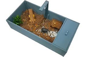 RUNSHED Tortoise Habitat with Removable Roof, Open Slide, and Light Arm (Gray)