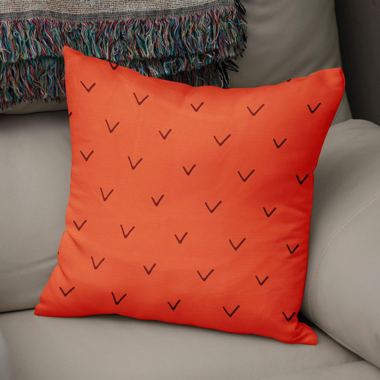 Bonamaison Decorative Cushion Cover Orange & Bordeux, Throw Pillow Covers, Home Decorative Pillowcases for Livingroom, Sofa, Bedroom, Size: 50x50 Cm - Designed and Manufactured in Turkey