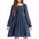 Arshiner Girl Tulle Dress Winter Long Sleeve Teen Girls Party Casual Dresses 5-14Y