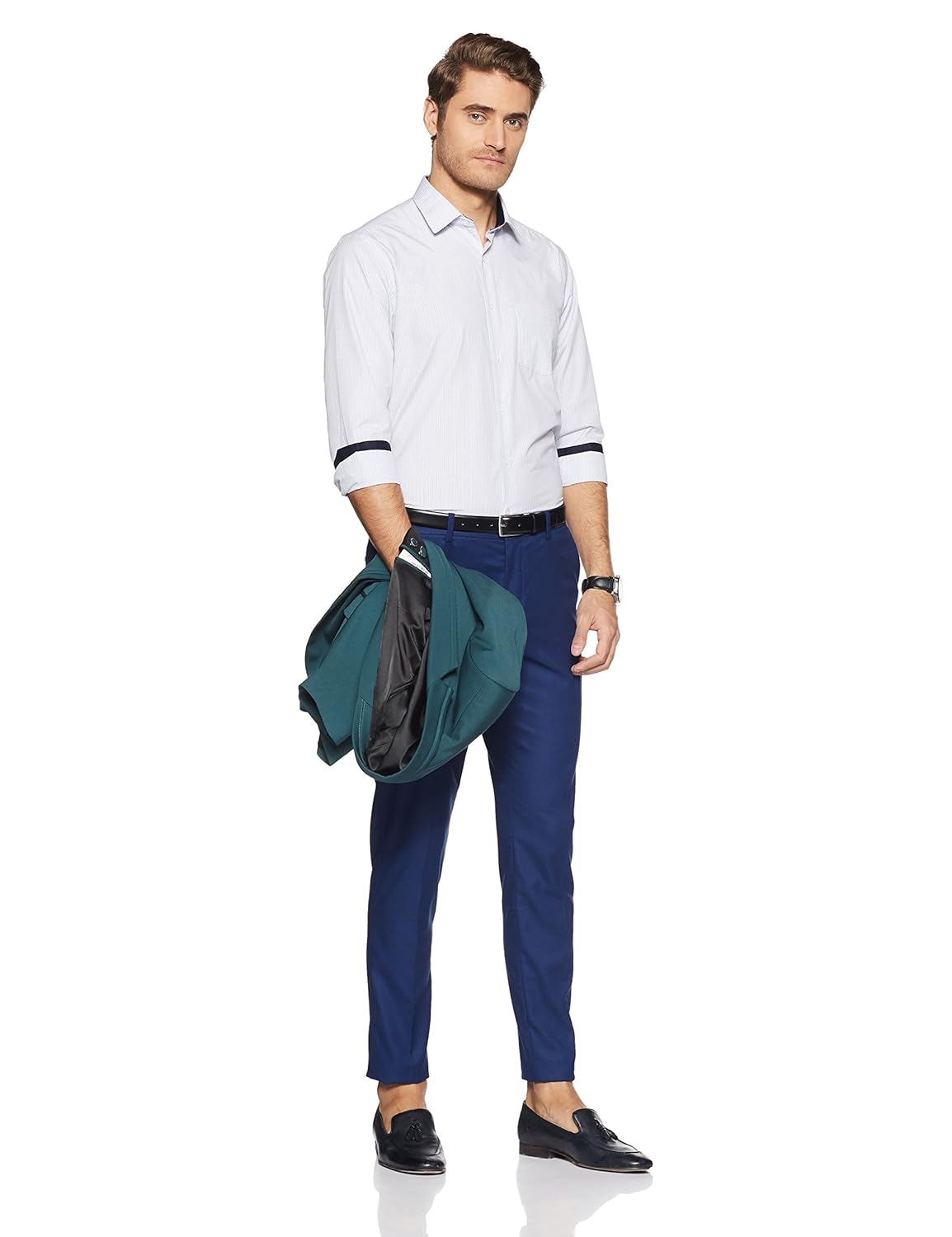 diverse men's striped regular fit formal shirt