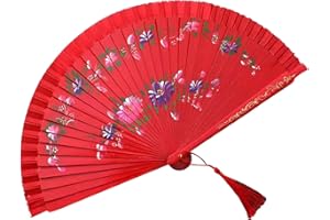 Elegant Spanish Dancing Fan Double Sided Hand Painted Florals Folding for and Decoration Double Sided Hand