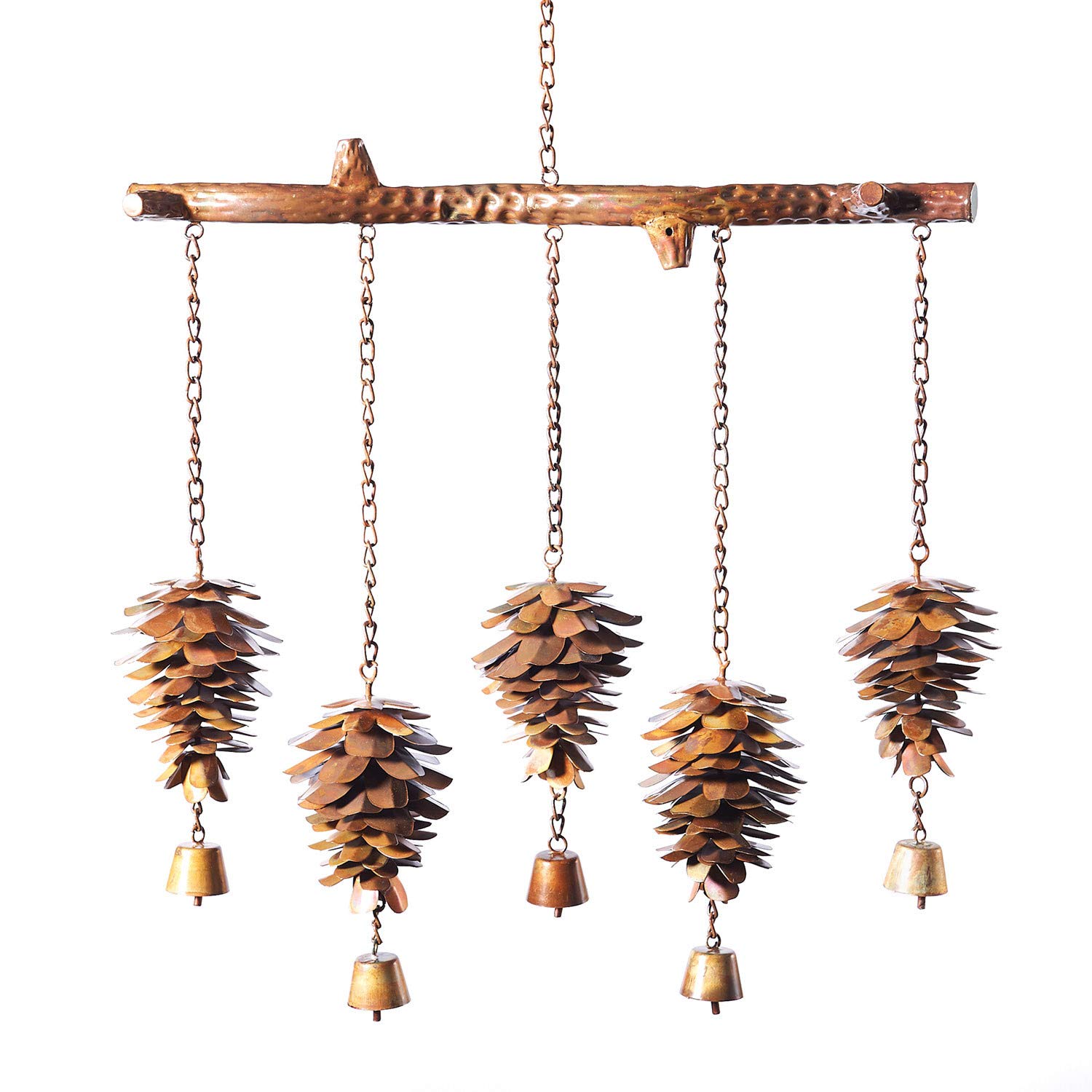 Ancient Graffiti Pine Cone Wind Chimes, Flamed