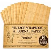 CraftsOfEgypt Papyrus Paper Egyptian Art - Ancient Hieroglyphics Scroll Sheets Writing, Scrapbooking, Journal, Wall Decor, School History Craft Supplies, Alphabet Design - Set of 10, 12x16in (30x40cm)