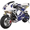 X-PRO Blast Mini Gas Pocket Bike, Gas-Powered Pocket Motorcycle, Perfect Mini Pocket Bike for Kids(Blue)