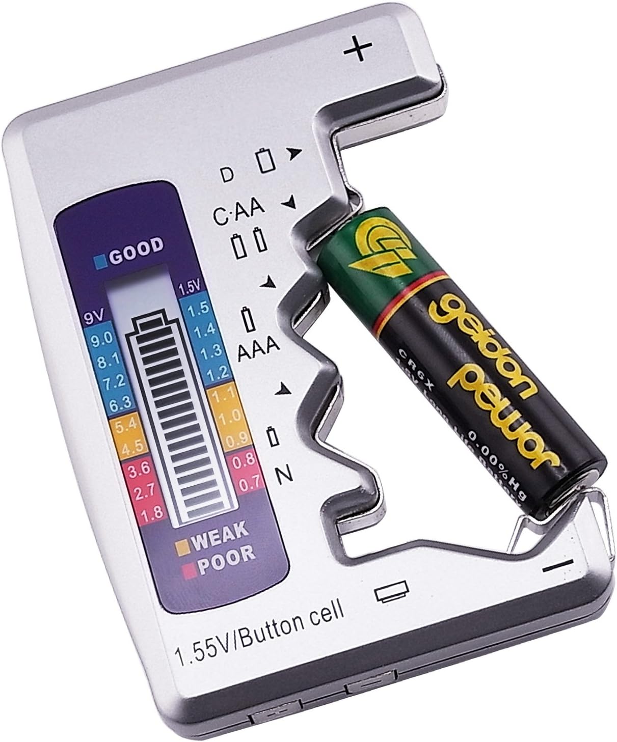 GAIN EXPRESS Battery Tester Checker 7 Seven Type of Battery C AA AAA D N 9V (6F22) and 1.55V batteries - Image 5