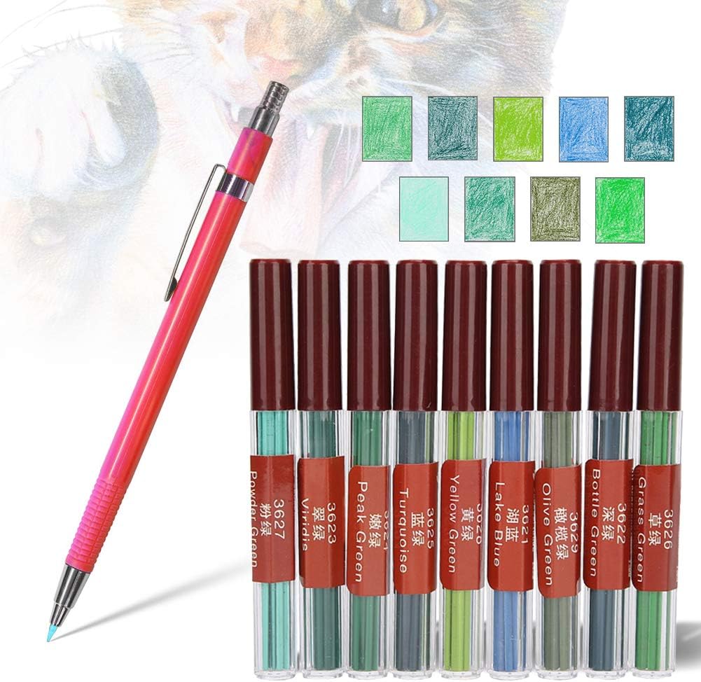 2.0MM Color Pencil Lead, 9 Assorted Colored Lead Refills, Bold and 90