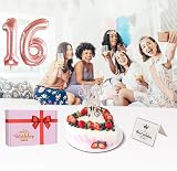 Amosking Sweet 16 Birthday decorations kit Rose Gold Crown Sash Cake Topper view 8