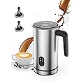 RATRSO Milk Frother,Electric Foam Maker Stainless Steel Milk Steamer with Hot&Cold Milk Functionality Automatic Foam Electric Milk Warmer Silent Operation for Coffee, Latte, Hot Chocolates (Sliver-1)