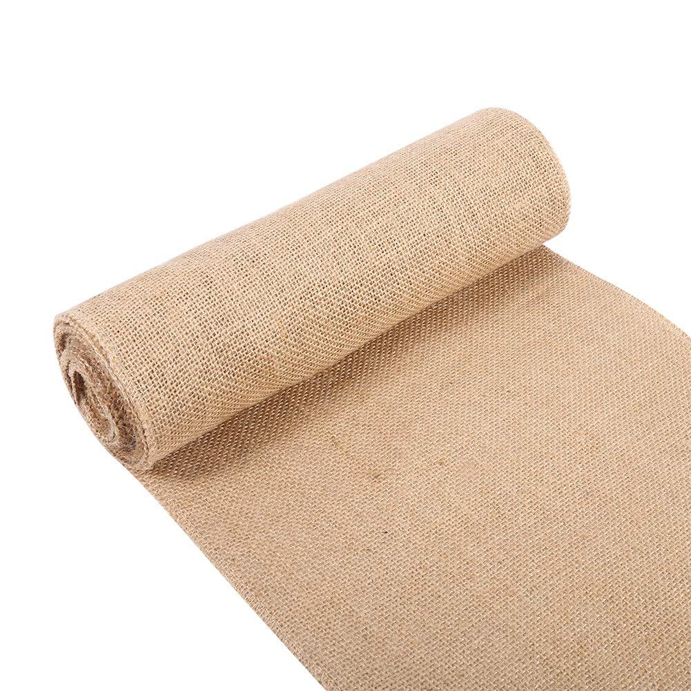 Burlap Table Runner,Burlap Hessian Fabric Placemats or Centerpieces Rustic Home Decor for Coffee Tea & Outdoor Tables (30cm*5m)