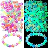 VARMDUKKE 200PCS Glow in The Dark Star Beads, Colorful Star Shape Loose Spacer Beads for Bracelets, Cute Glowing Stars for Jewelry Making, Necklace, Keychains, Earrings