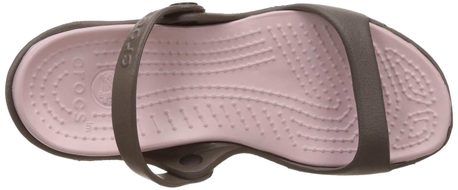 crocs women's cleo chocolate and cotton candy rubber fashion casual slippers