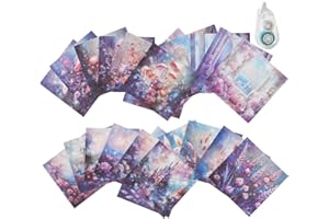 MiyouLuna 120Pcs Vintage Scrapbook Paper, Antique Junk Journal Supplies for Scrapbooking Kit, Aesthetic Mushroom, Floral, Castle Designs for Creative Journaling, DIY Crafts, with Glue Tape