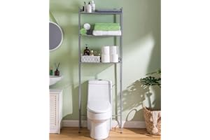 OhuaCason Over The Toilet Storage Shelf: Over The Toilet Storage Shelf for Small Bathroom - Metal Light Grey