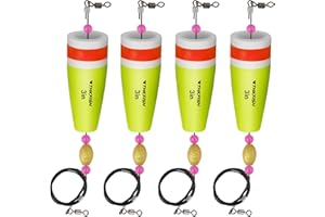 THKFISH 4PCS Fishing Floats Bobbers for Fishing Popping Cork Float Rig Weighted Popping Floats Saltwater Weighted Floats