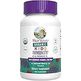 MaryRuth Organics Kids Immune Support Gummies | USDA Organic | Vitamin C, Zinc, and Elderberry Gummies for Kids| Immune Support for Ages 4+ | Vegan | Non-GMO | Gluten Free | 60 Count