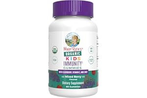 MaryRuth Organics Kids Immune Support Gummies | USDA Organic | Vitamin C, Zinc, and Elderberry Gummies for Kids| Immune Support for Ages 4+ | Vegan | Non-GMO | Gluten Free | 60 Count