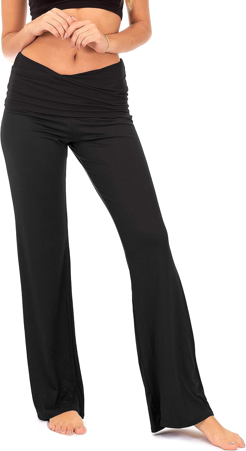 yoga pants fold over waistband