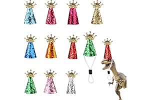 10pcs Mini Party Hats, Glitter Cones Tiny Small Little Miniature Birthday Hats for Stuffed Animals Toys